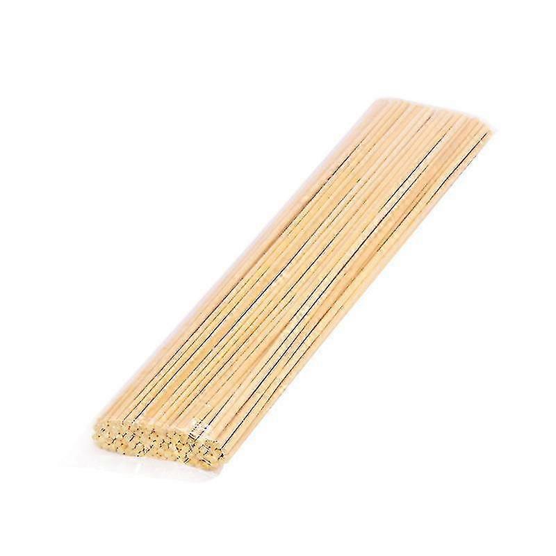 100 Wooden Bamboo Sticks For Barbecue, Fruit, Marshmallow (50cm)