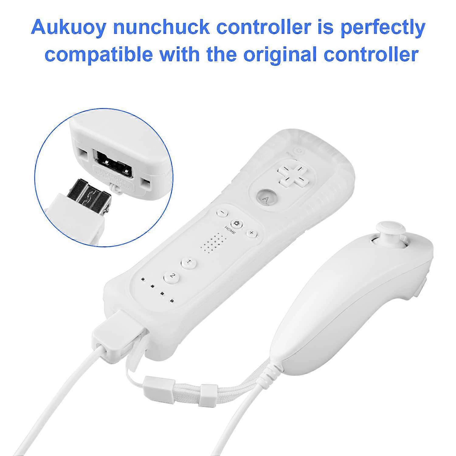 2-Pack Wii Nunchuck Controller – Wired, Ergonomic, For Wii & Wii U, 88cm Cable