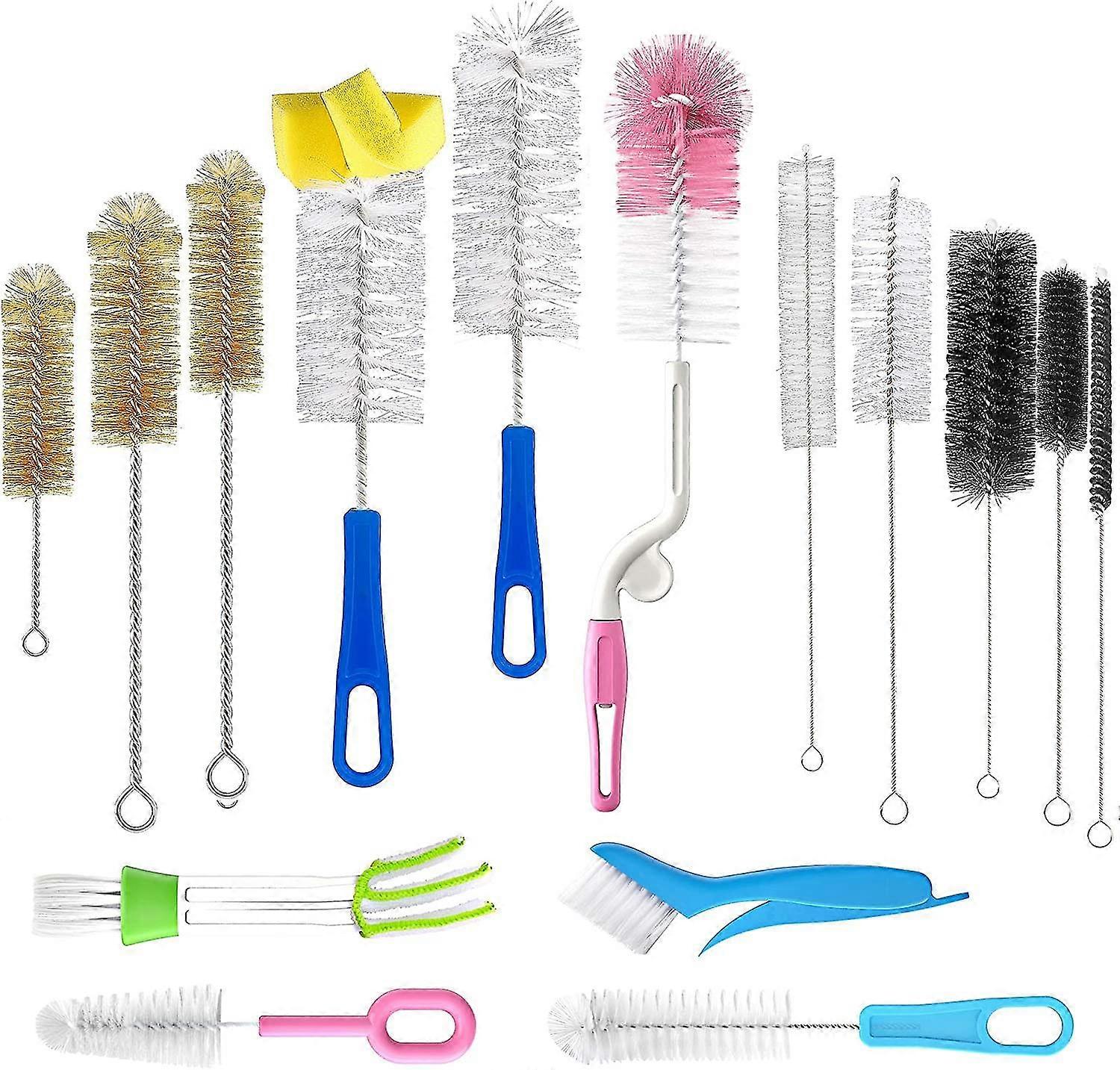 15pcs Food Grade Multipurpose Bottle Brushes For Cleaning,cleaner Brush,include