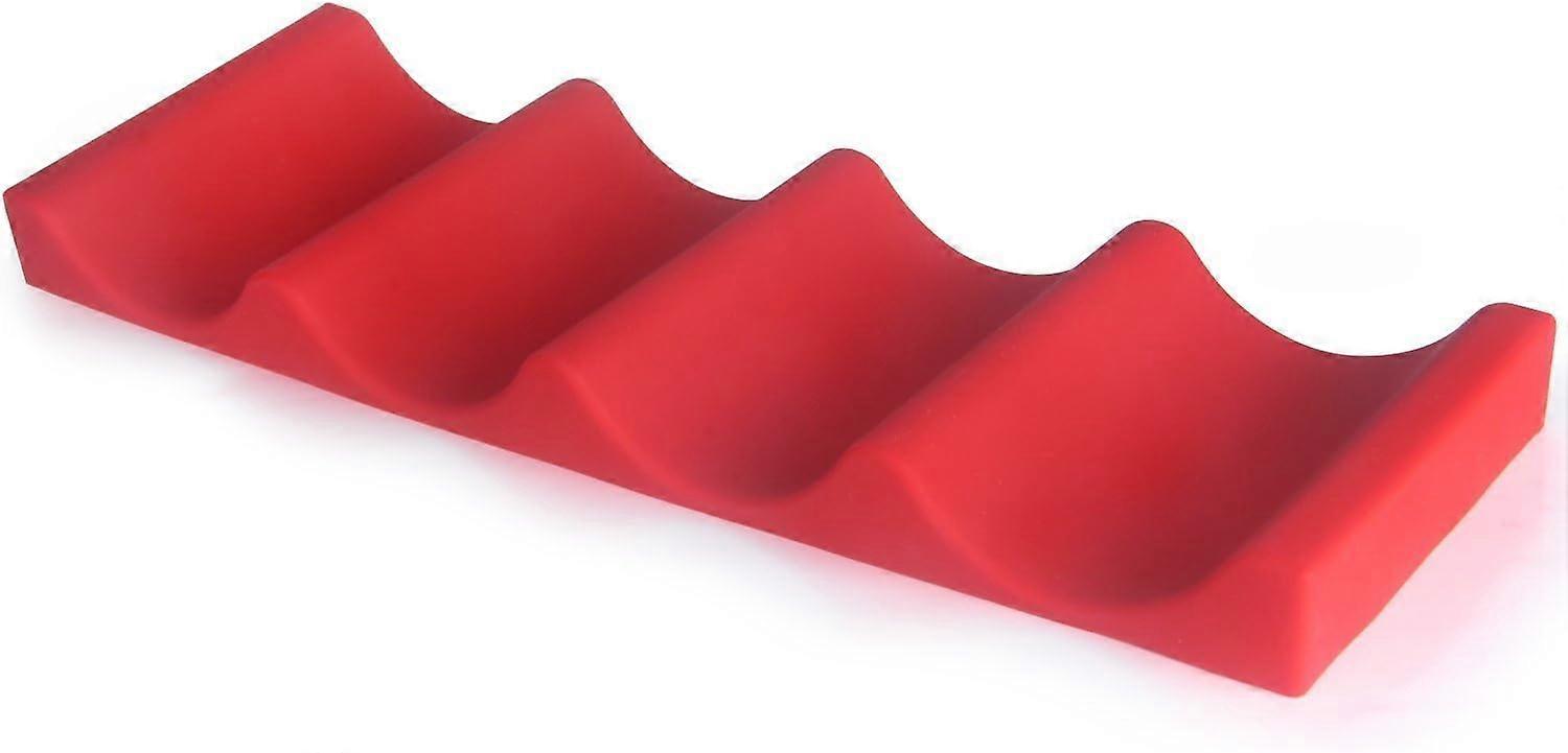 Bottle Rack - Stackable Bottle Rack for 10 Wine Bottles - Practical Storage in the Cellar and Kitchen Fridge, Silicone, Red