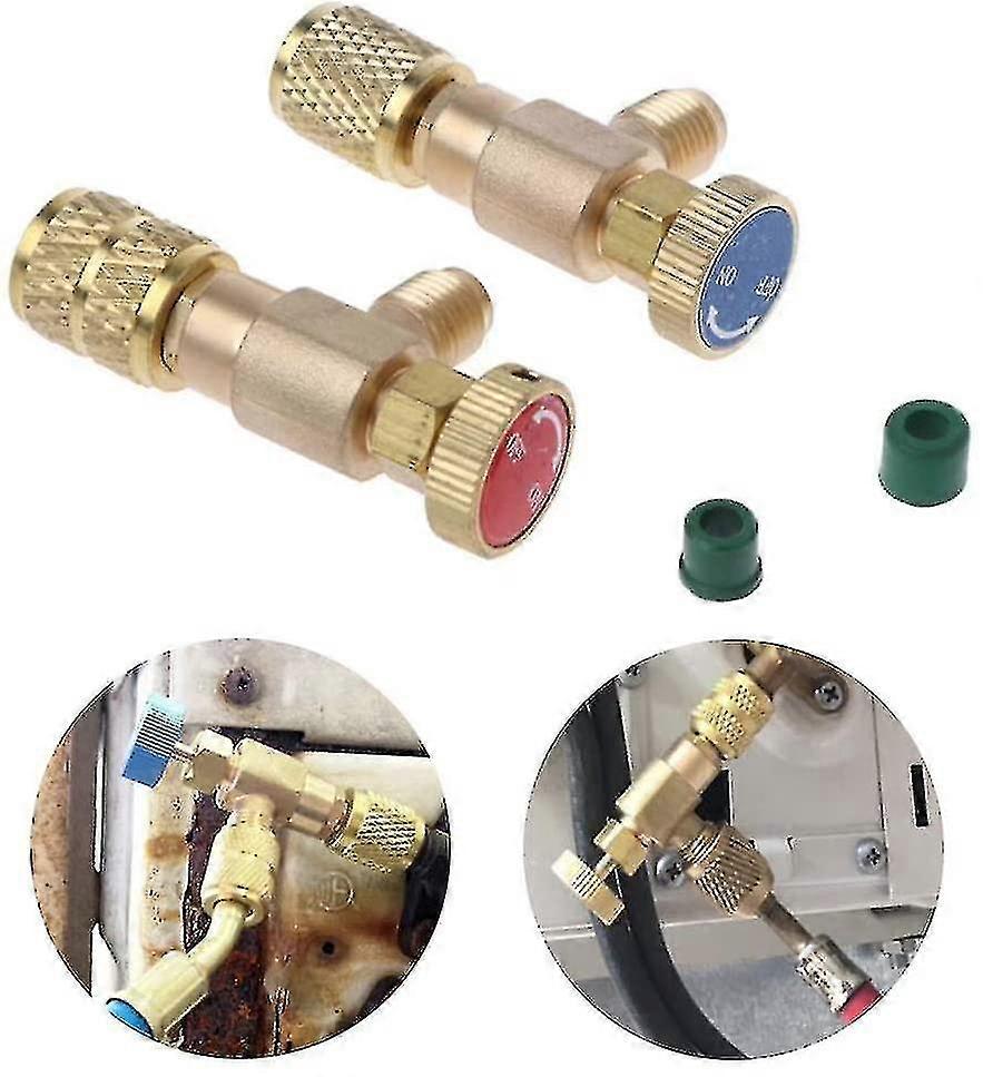 Refill Coolant Safety Valve Quick Connector Air Conditioner R410a R22 Connection Adapter