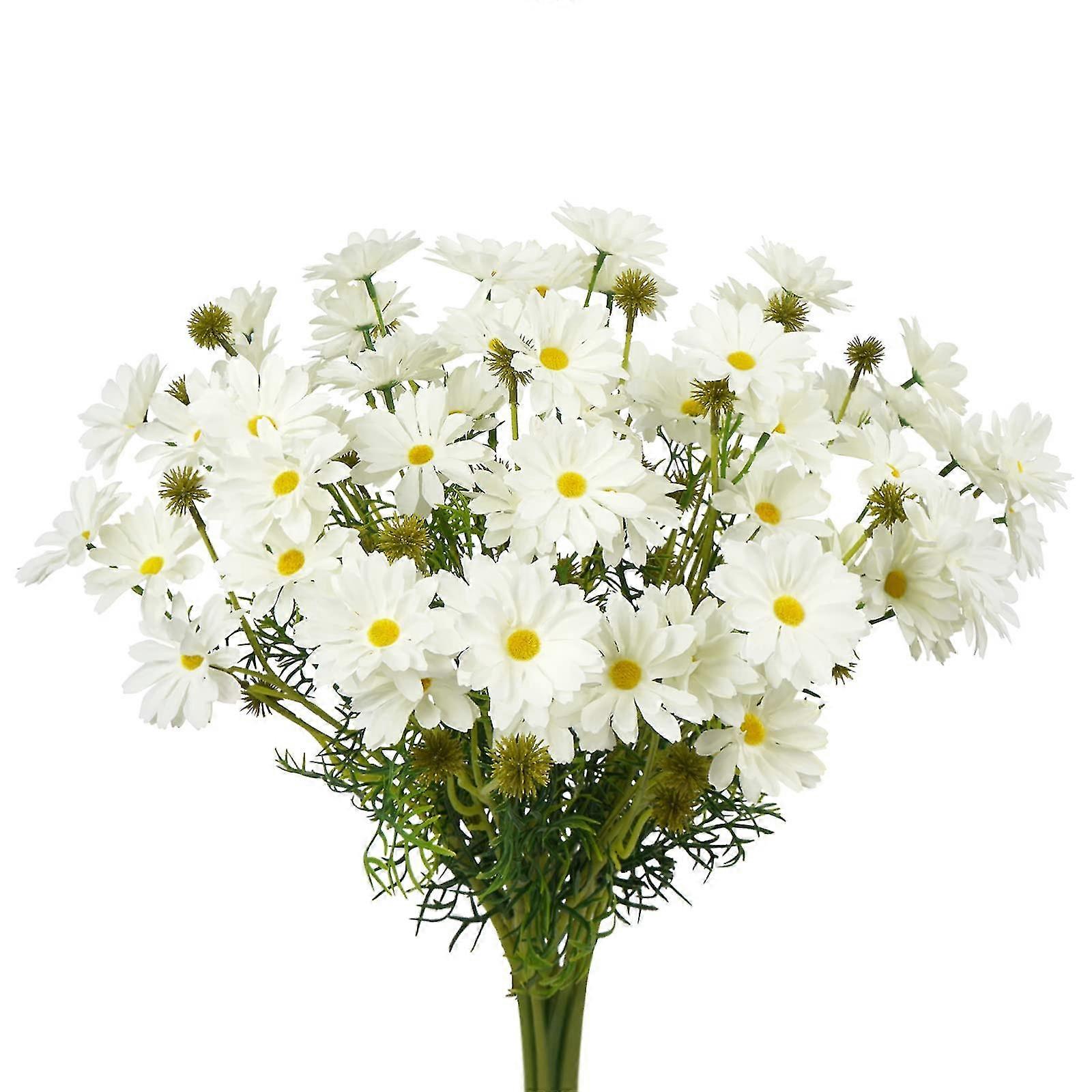 10 قطع 19.7 بوصة الاصطناعية ديزي الزهور السائبة لباقة الزفاف في الهواء الطلق ترتيبات حديقة حزب المنزل