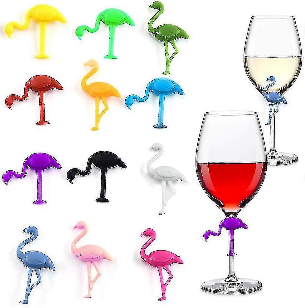 12 Stück Silikon Glas Marker Party Wein Glas Marker Flamingo Form GlasIdentifikation Wiederverwendbare Wein Marker Tasse für Bar Party