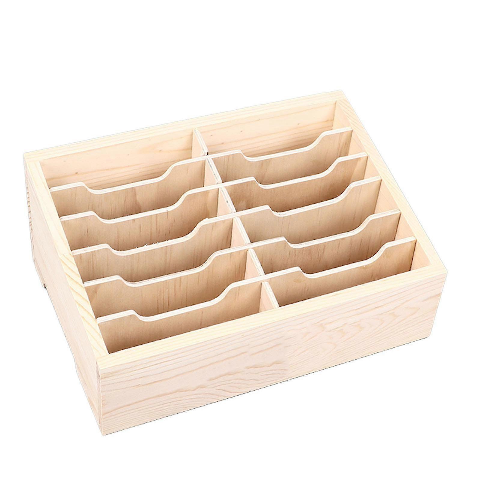 Cell Phone Storage Box Wooden Holder with 12 Compartments for Home and ...