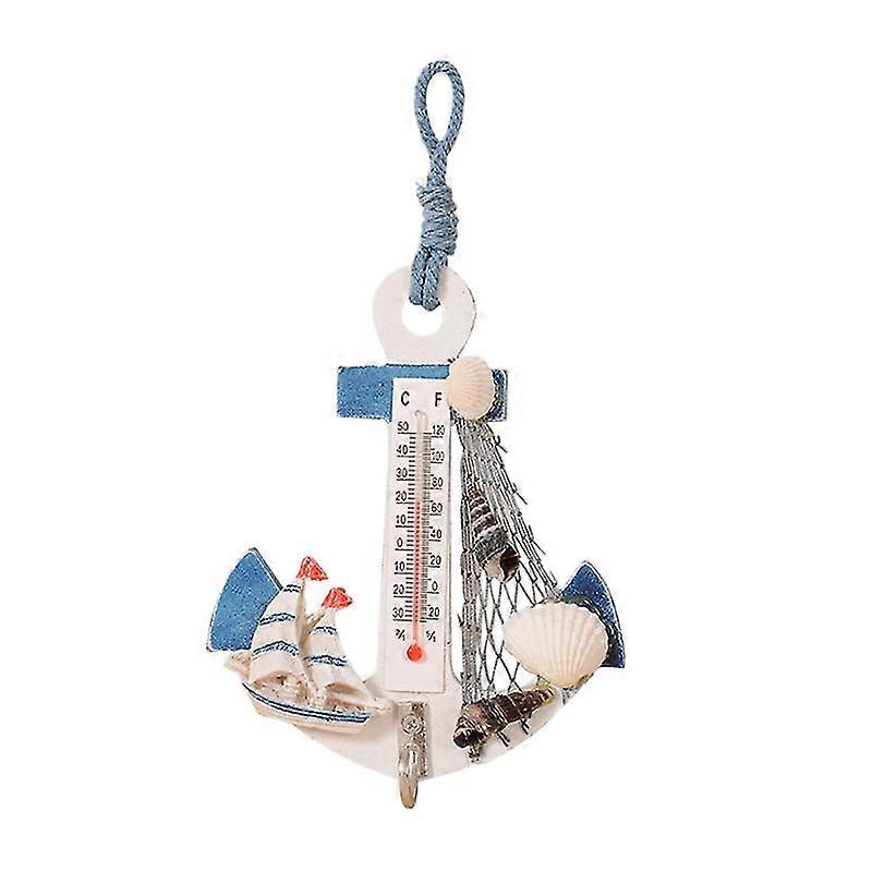 Beach Style Hanging Ornaments Anchor Wall Hooks Mini Thermometer Nautical Decor (random Pattern)