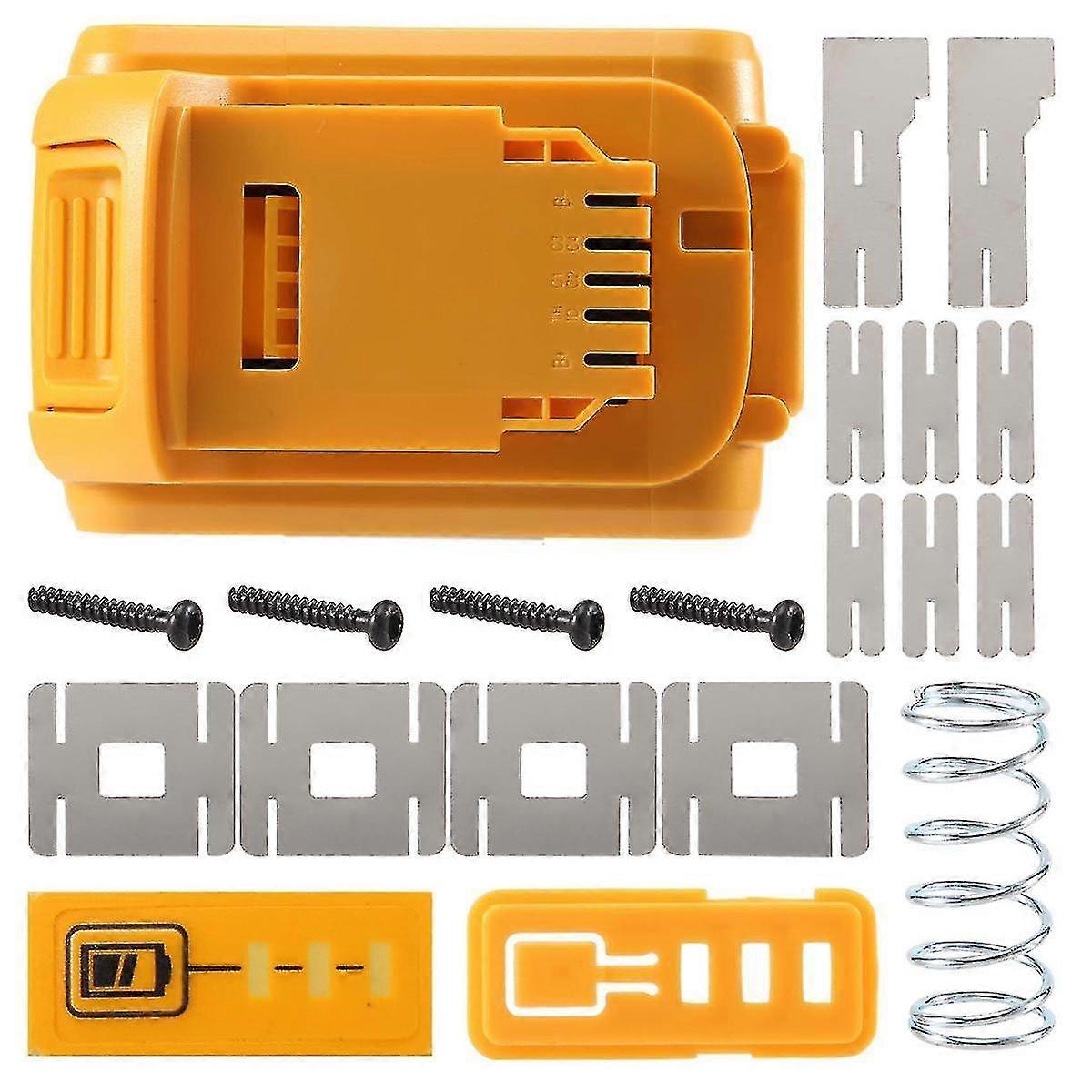 علبة بلاستيكية بديلة للبطارية لأجزاء غطاء بطارية ليثيوم أيون DeWalt 20V 201 و DCB203 و DCB204 و DCB200 18 فولت ليثيوم أيون ل 3A 4A 5A