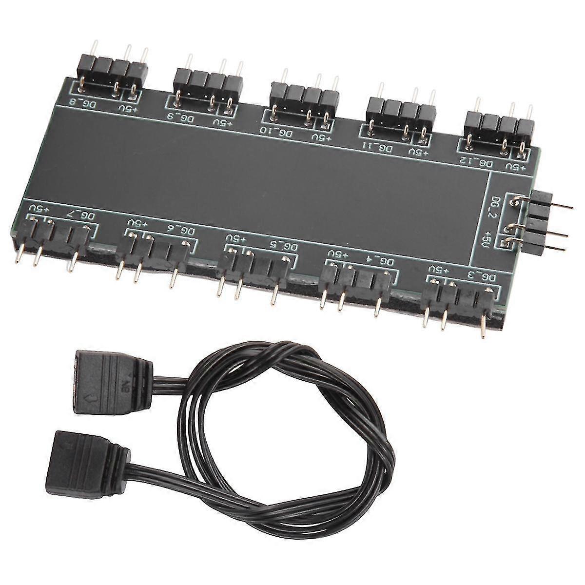 5V RGB Splitter Hub With Case and for 5V 3Pin LED Controller,LED Splitter 10-Port Hub With 50CM 3Pi