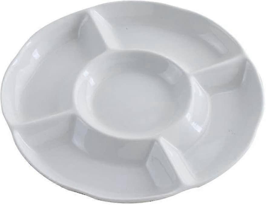 Plastic Tray Food Fruit Sweets Tray Appetiser Serving Plate With 5 Compartments