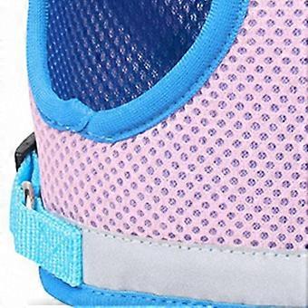 Dog Harness Soft Breathable Adjustable Reflective Leash for Outdoor Walking Pink XS