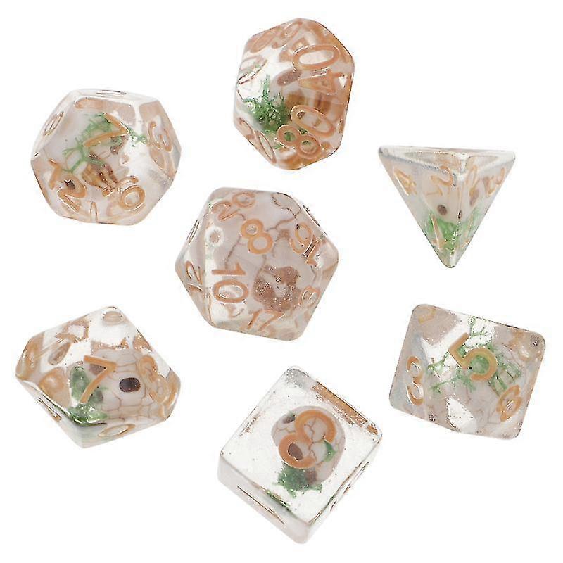 1 set 7pcs st. patrick's day dice number dice board game dice (assorted color)