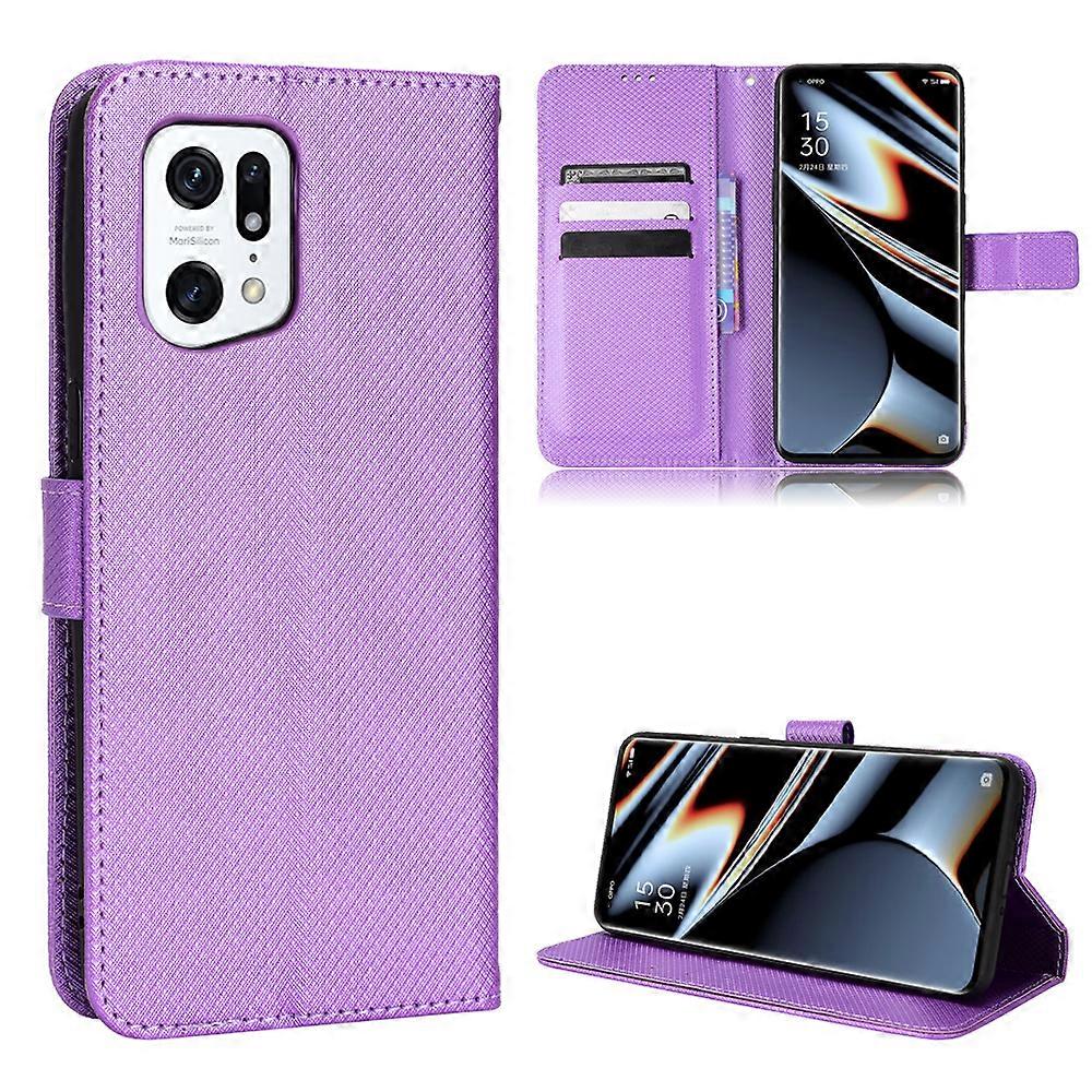 Compatible with OPPO Find X5 Pro Wallet Case Diamond Pattern Pu Leather Cover With Magnetic Closure Card Slots