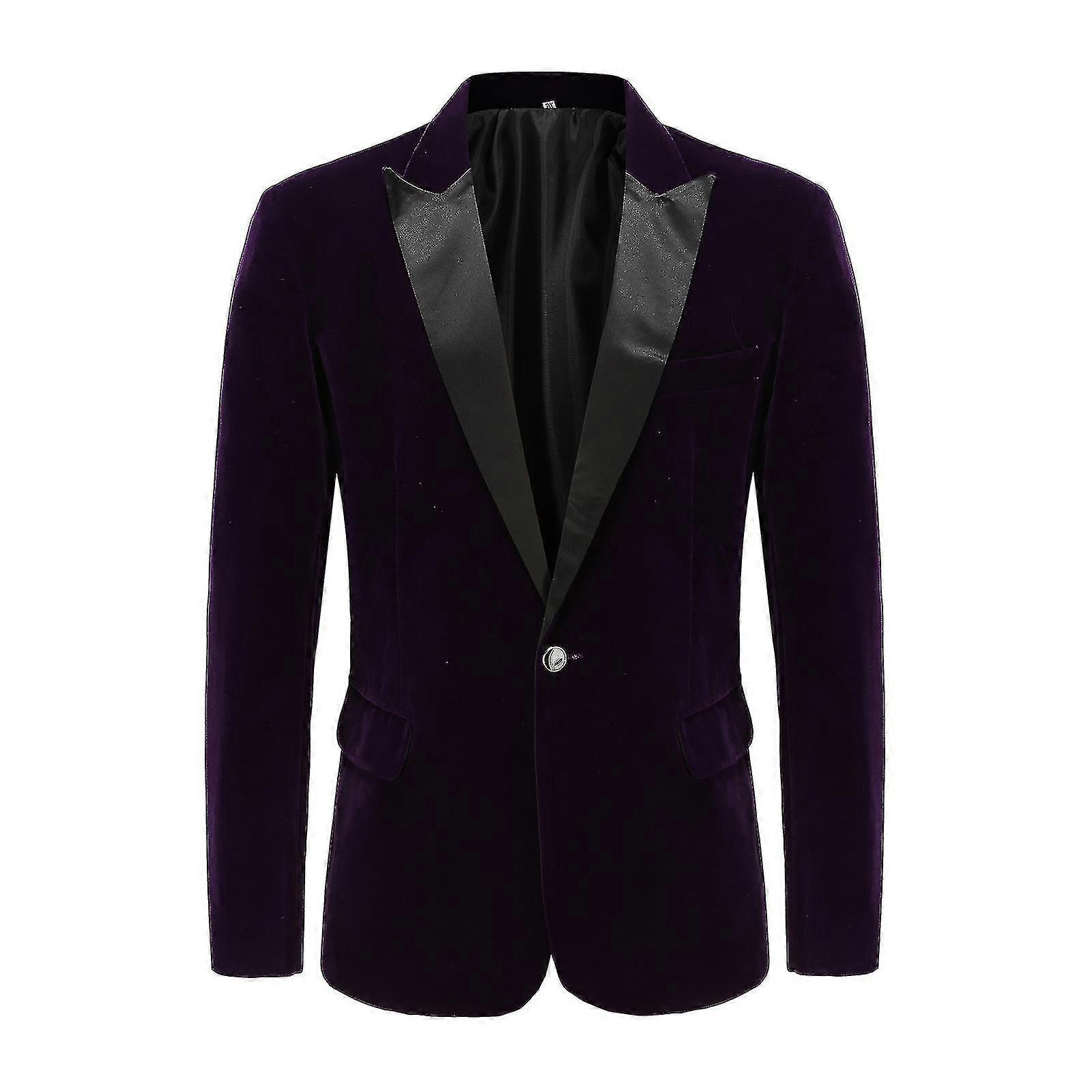 Męska aksamitna marynarka Welurowa marynarka Marynarka smokingowa z jednym guzikiem Kurtki smokingowe