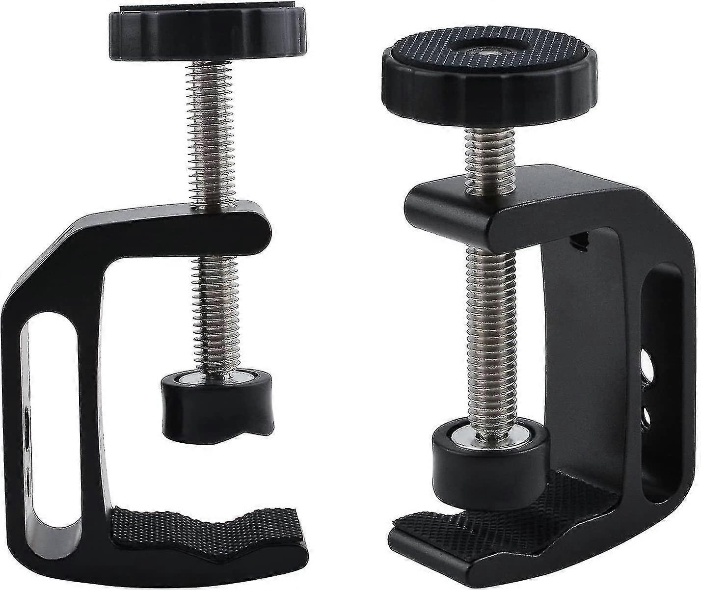 ユニバーサル C クランプ、2pcs アルミニウム合金ユニバーサル C テーブル デスク クランプ 1/4 および 3/8 スレッドホール