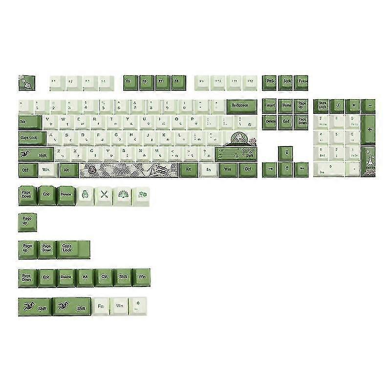 Grön Matcha Keycaps Set - 127 Keys Oem Profile Pbt Dye Sublimation Key-covers