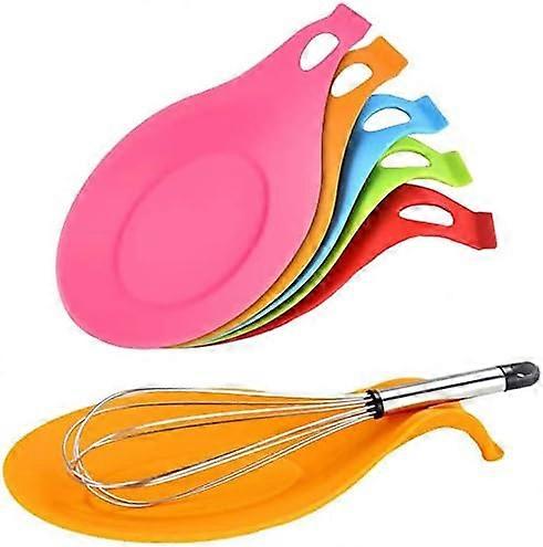 (random color)5pcs Silicone Kitchen Spoon Rest,Silicone Spoon Rest,Silicone Kitchen Spoon Rest Set