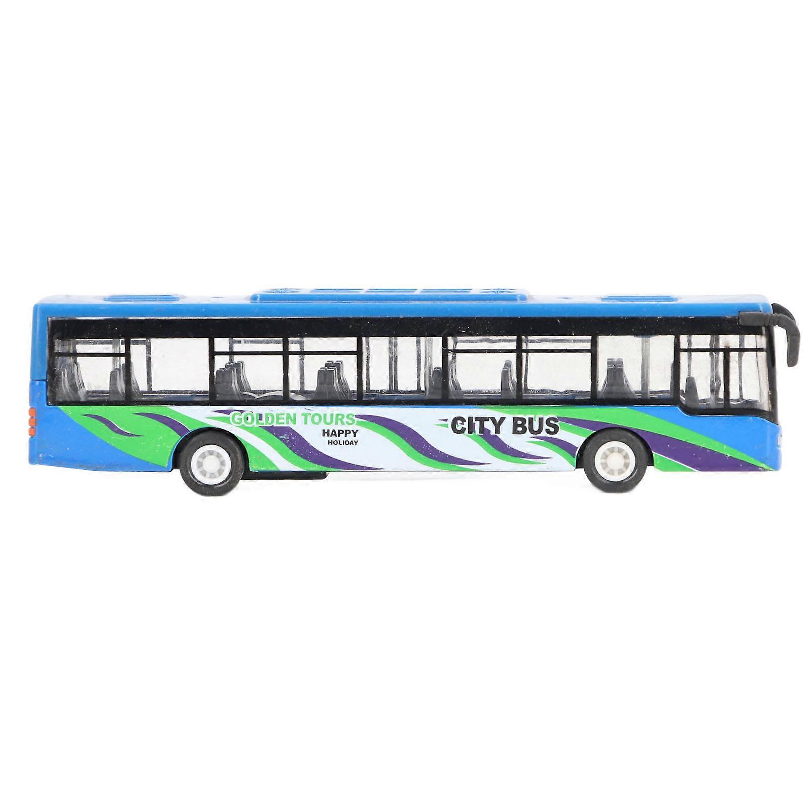 Pull Back Alloy Bus Extended Length Full Function Solid Structure Educational Alloy Bus Vehicle Model Toy