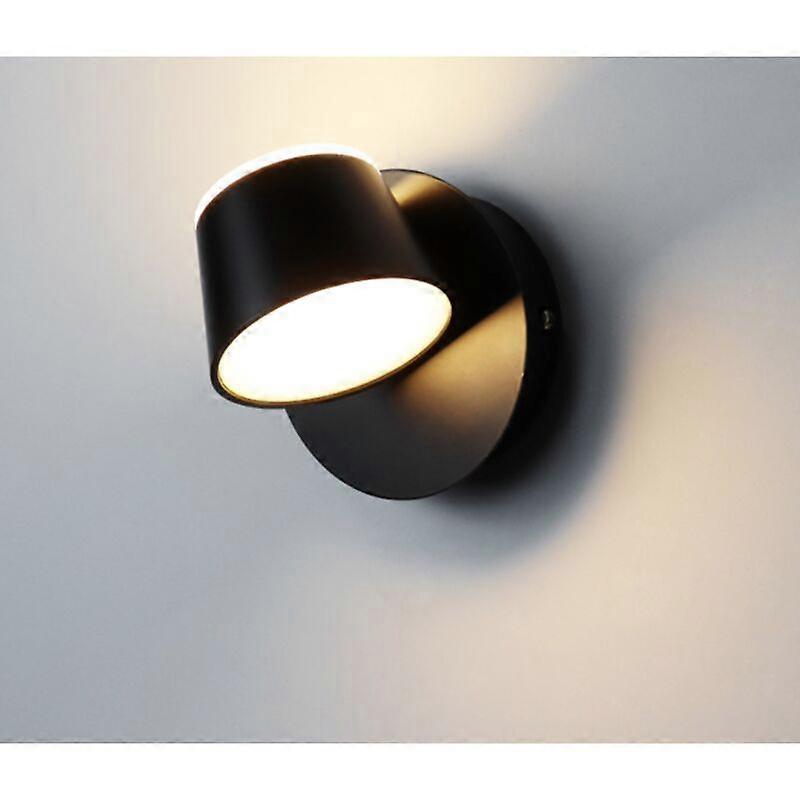 Black LED wall light modern reading light up and down lighting rotatable indoor wall light