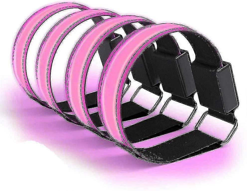 Led Bracelet Rechargeable, 4 Pack Reflective Led Luminous Bracelets Li