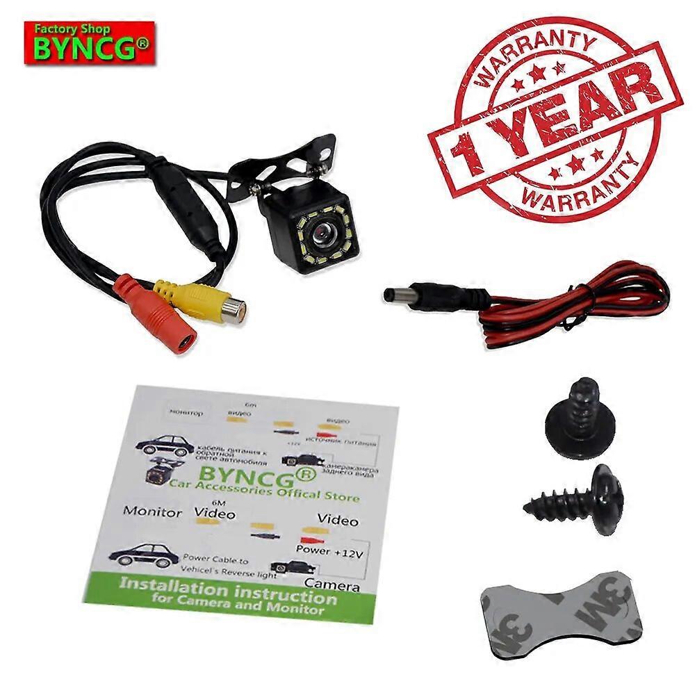 Reverse Camera for Backup Parking Assistance Universal Waterproof with HD CCD 12 LEDs Night Wide Rear View Angle