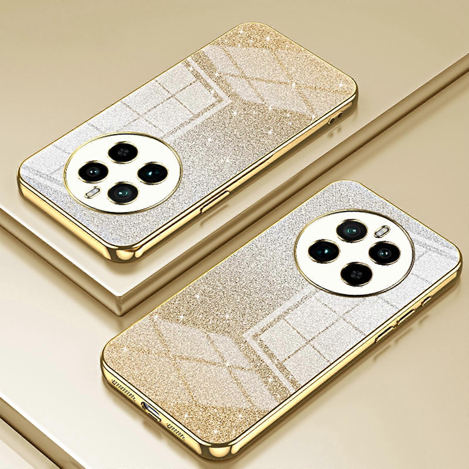 Compatible with Realme 12pro / 12 pro plus Case, Clear Glitter Electroplating Hybrid Protective Phone Cover, Slim Transparent Anti-Scratch Shock Absor