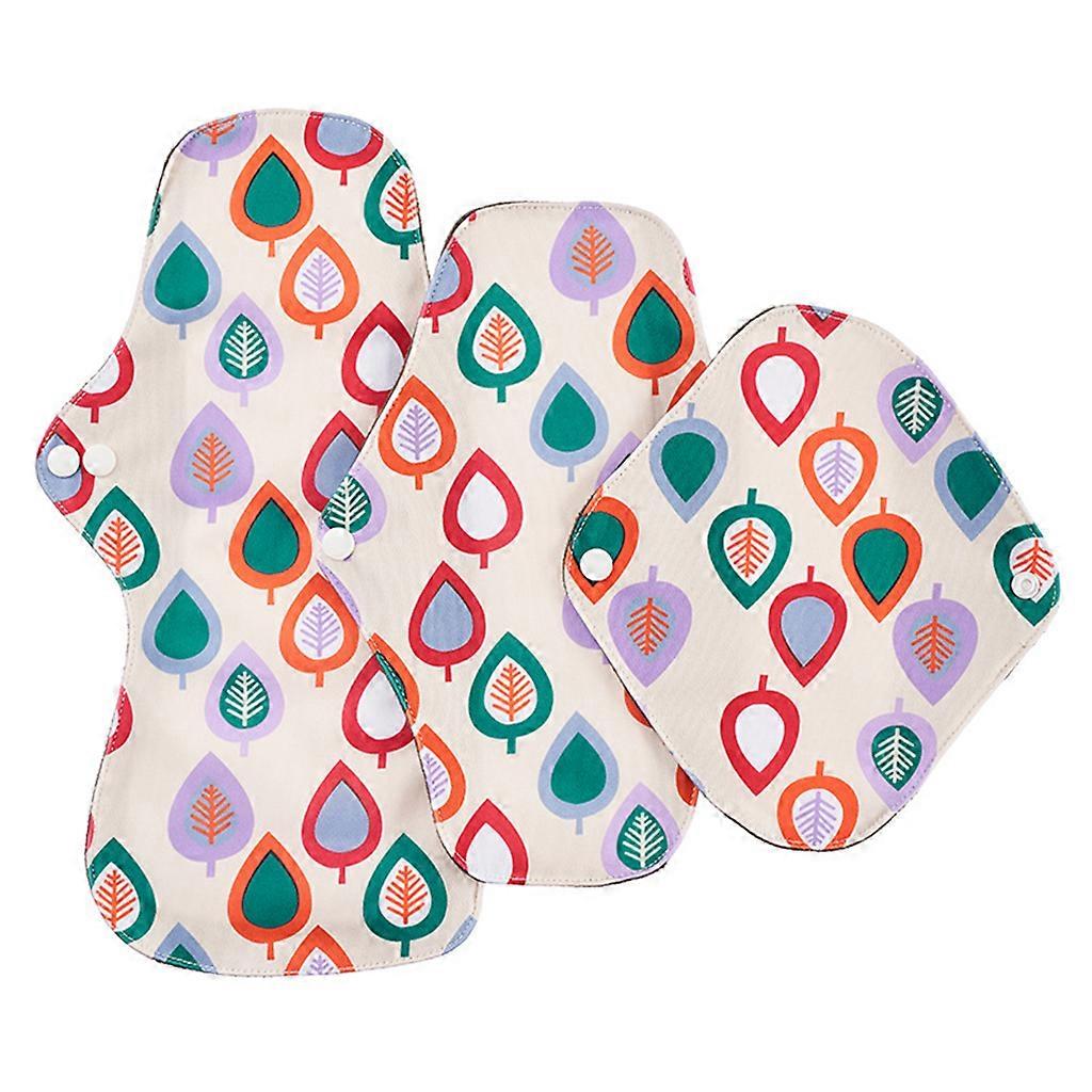 3Pcs serviettes hygiéniques en tissu Serviettes réutilisables 3 tailles Serviettes menstruelles lavables