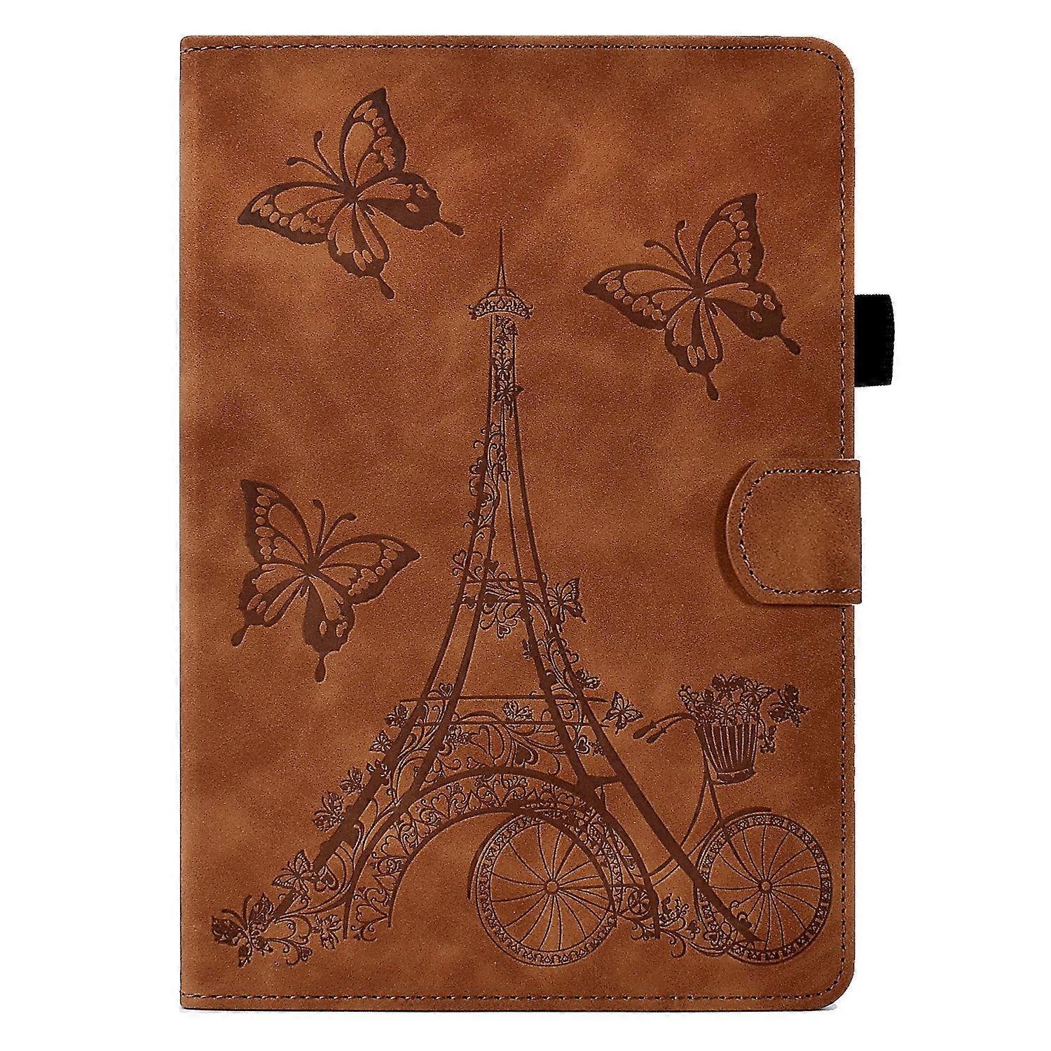 Tablet Case For Lenovo Tab P11 Tower Embossed Leather Smart Tablet Case(Brown)