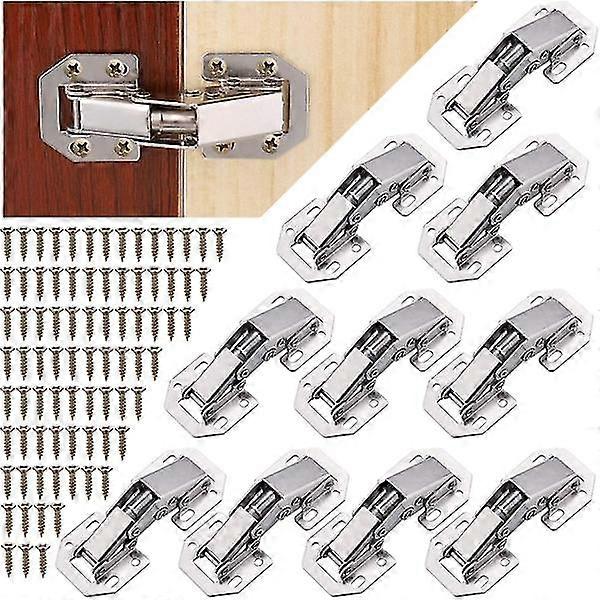 10 pcs cabinet hinges with screws, soft hinges for kitchen