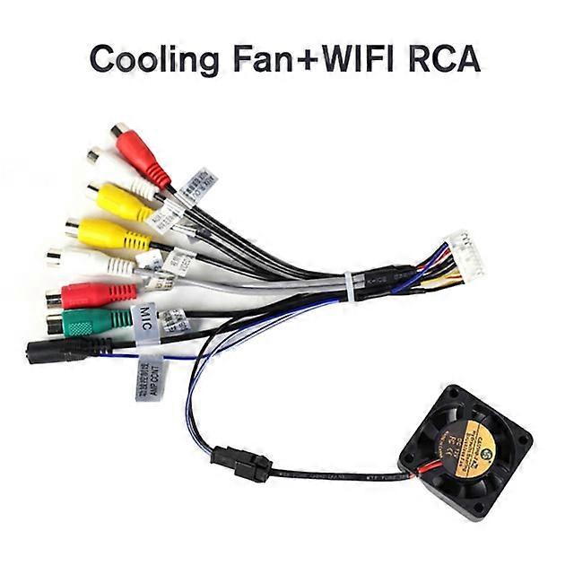 Cooling Fan Microphone USB GPS Rear View Camera RCA Output AUX SIM Card Slot Radio Converter 16 PIN Power Cable For Car Radio