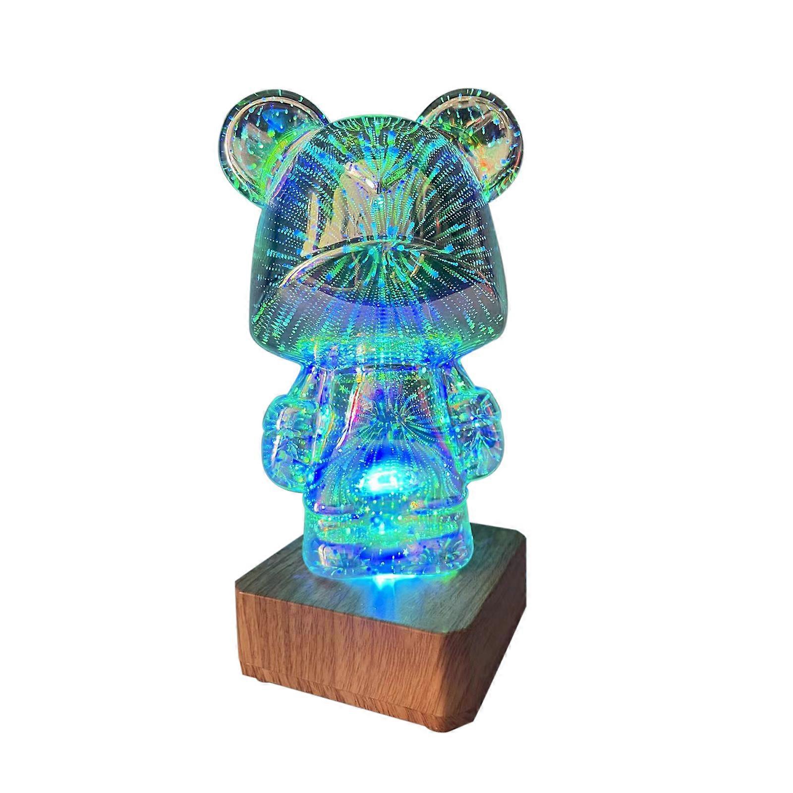 Bear Light Glass Durable Cadeau Creative Room Decor Coloré