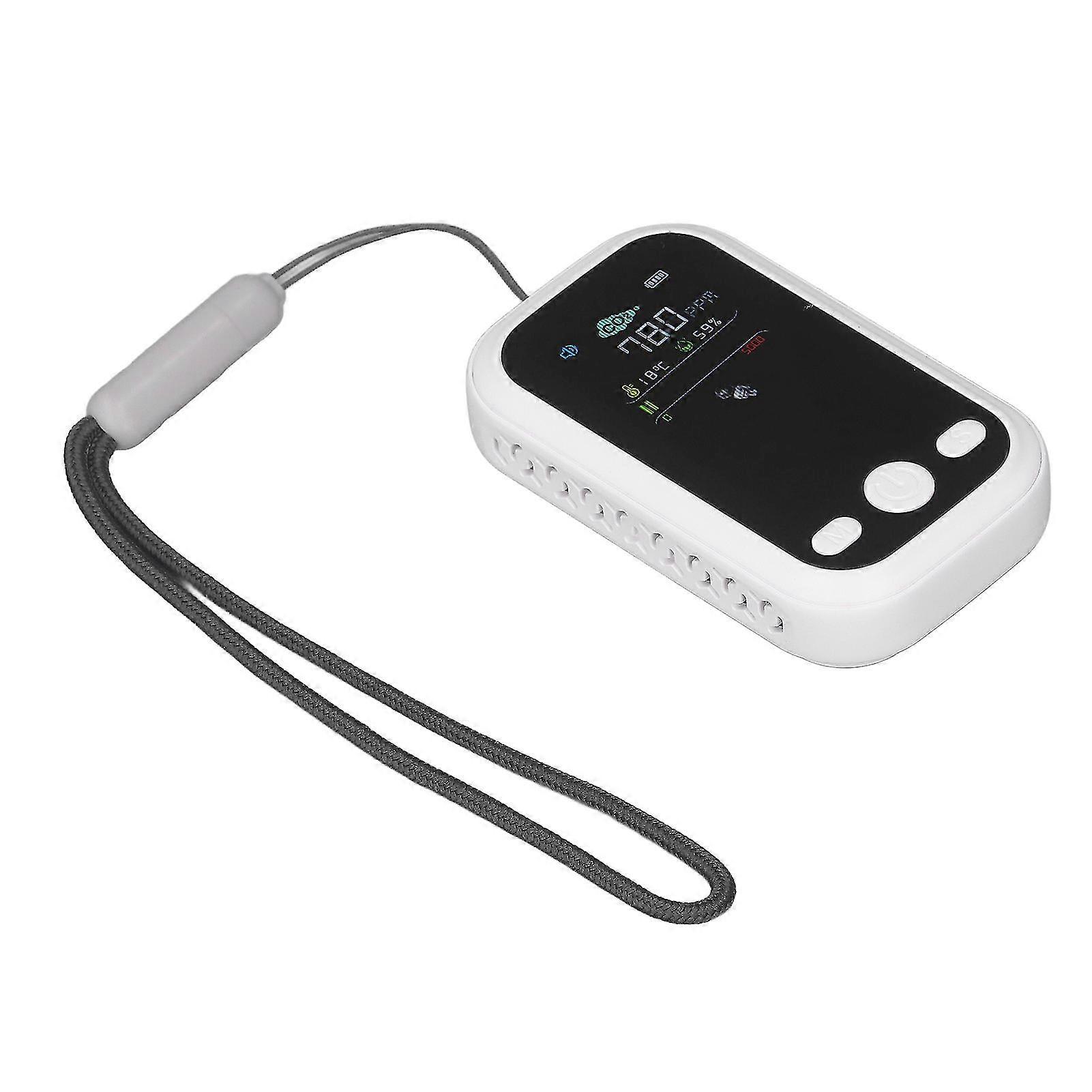 Co2 Detector Ndir Sensing Type C Charging Temperature Humidity Tester Portable Air Quality Monitor White