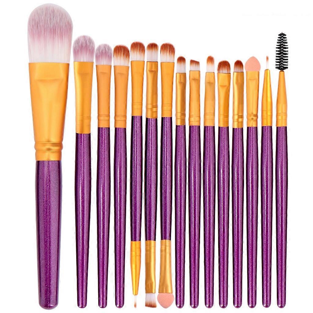 15Pcs Makeup Brushes Set Foundation Blending Contours Powder Shade Brushes