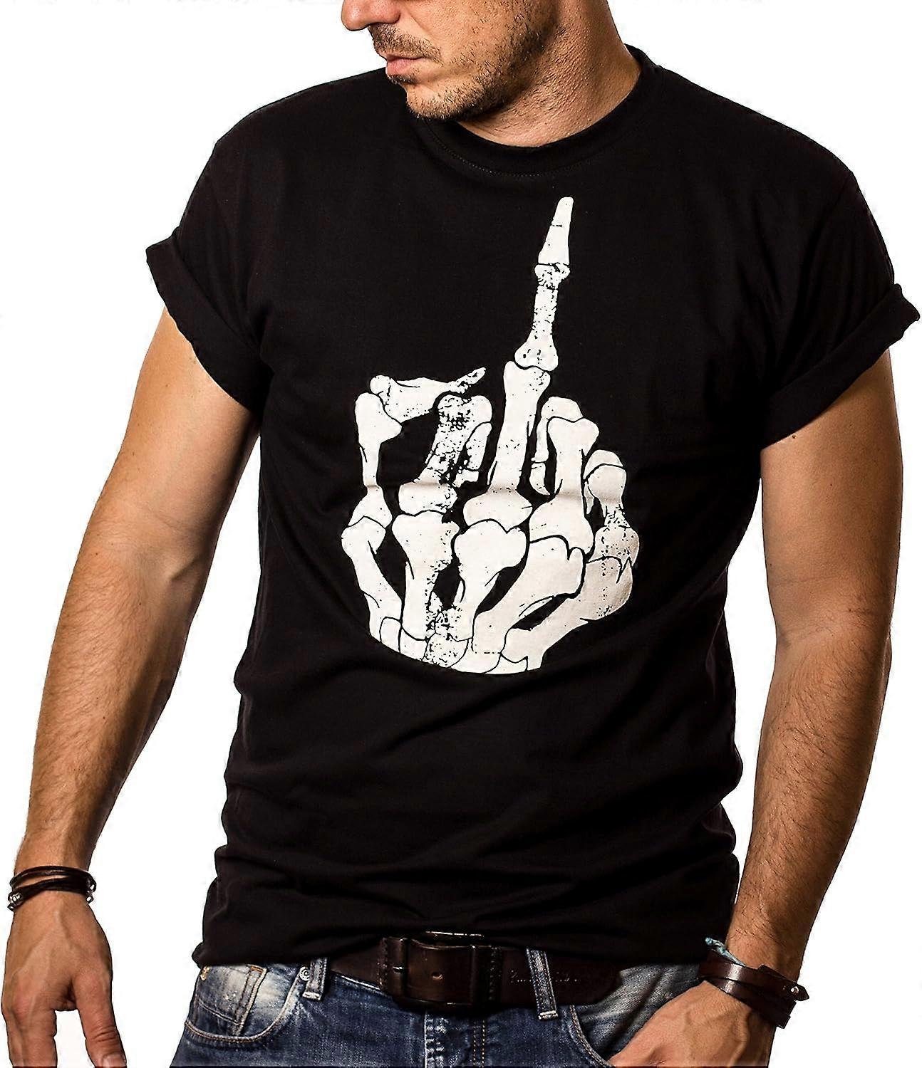 Ropa Gotica Hombre - Camiseta Negra Dedo Joder
