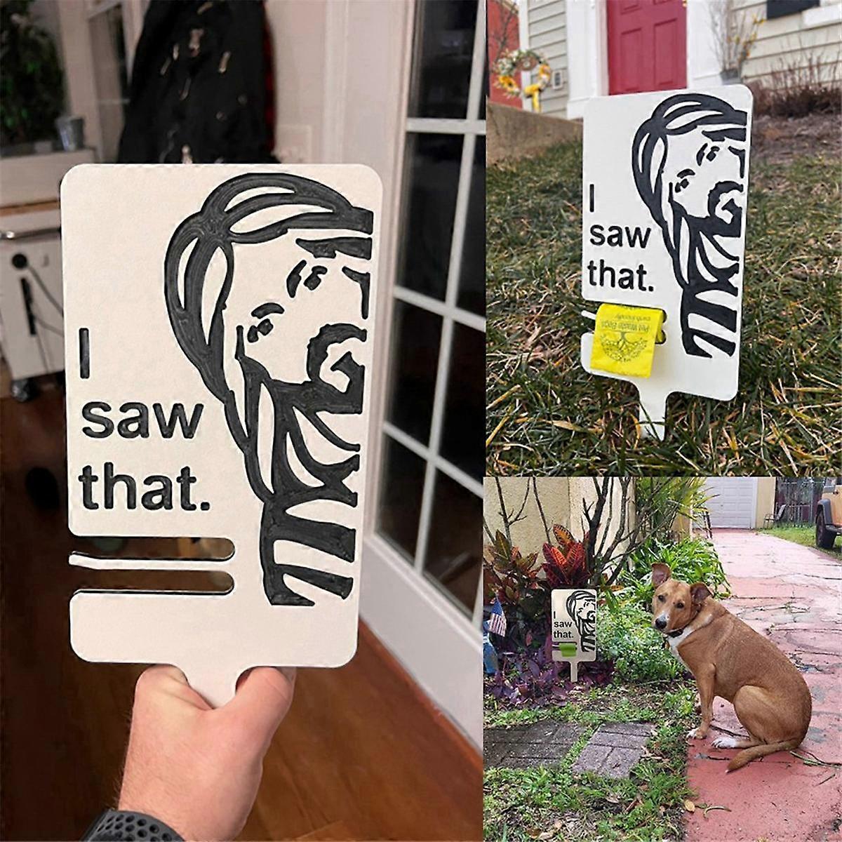 バッグホルダー付きキャラクターサイン、犬用芝生サイン、ペットの後片付けにご協力ください