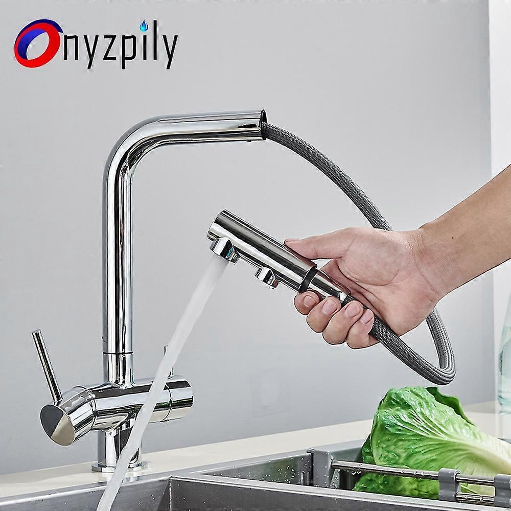 Kitchen Sink Faucet 360°Swivel Pull Out Water Tap Deck Mounted Cold Hot Mixer With Hose - Foto 4