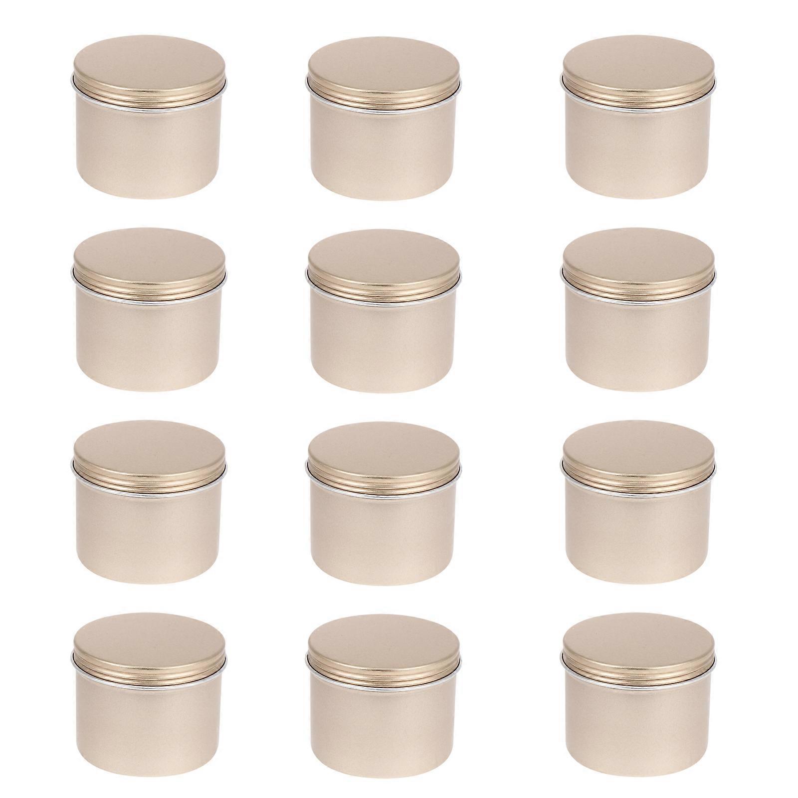 12 Pcs Containers Lids Round Tin Container Sample Container Boxes 100ml Aluminium Tin