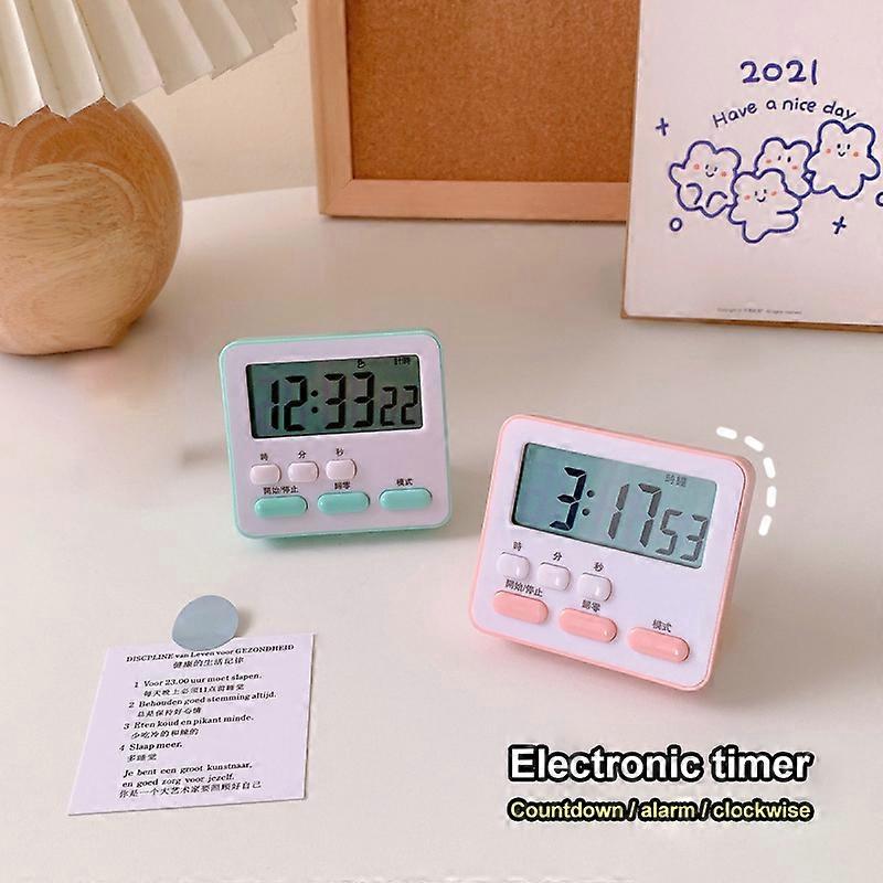 Digital Screen Kitchen Timer Large Display Digital Timer Square Cooking Count Up Countdown Alarm Clock Sleep Stopwatch Clock