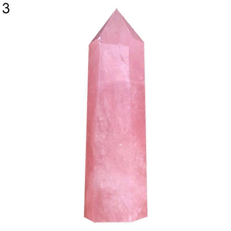 Rose Quartz Pillar Exquisite Fine Workmanship Compact Delicate Hand-made Faux Crystal Wand Decor for Home