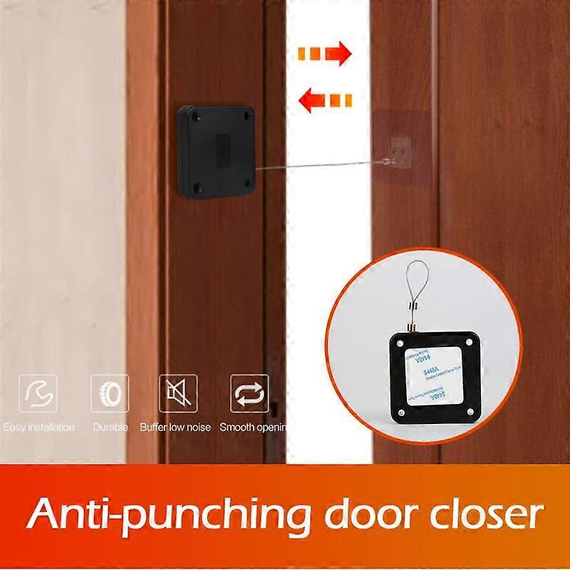 Punch-free Automatic Sensor Automatic Door Closer Automatically Close For Pull Force 800g  Length 1.2m  Rawstring Door Closer