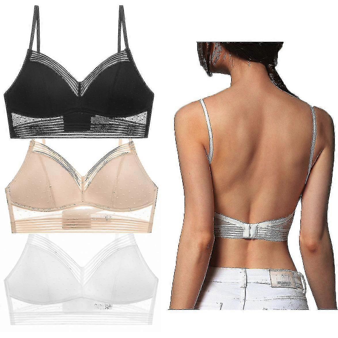 Çelik Halkasız Kadın Düşük Sırtlı Sütyen Sırtsız Sütyen Derin V Yaka Seksi Dantel Sırtsız Bralette