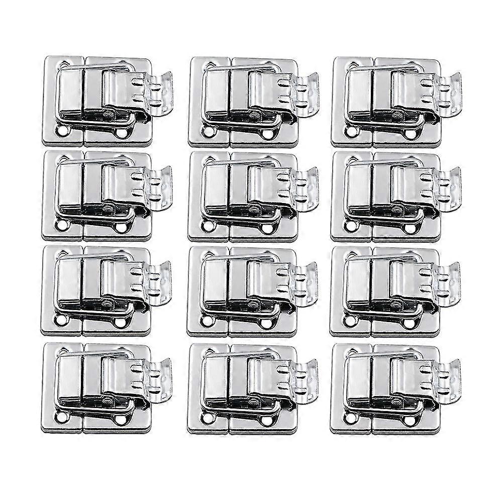 12pcs Silver Fastener Toggle Latches Catch Suitcase Boxes Buckles Trunk Lock