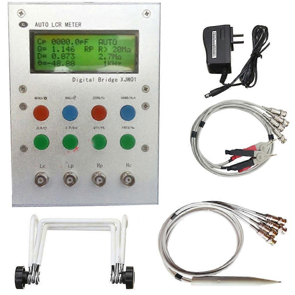 Digital Bridge XJW01 ESR Meter LCR Multimeter med Strømkabel LCD-skjerm