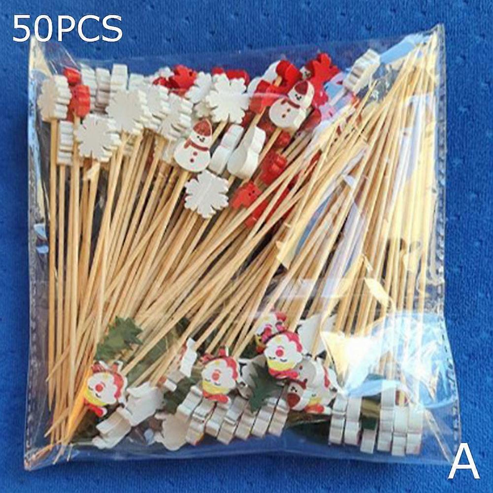 50/100 pièces de pics à cocktail en bambou pour fêtes, barbecues, sandwichs et fruits