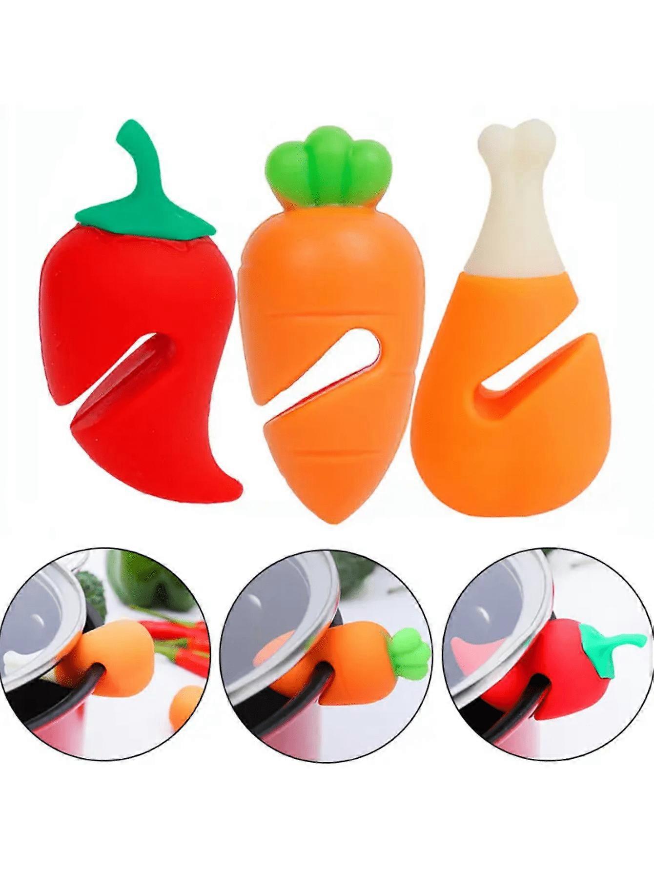 1 قطعة / 3 قطع ، رافع غطاء وعاء ، رافع غطاء مقاوم للانسكاب من السيليكون ، رافع غطاء وعاء إبداعي ، رافع غطاء وعاء سيليكون لطيف ، رافع غطاء وعاء سيليكون Kawaii ، حرارة