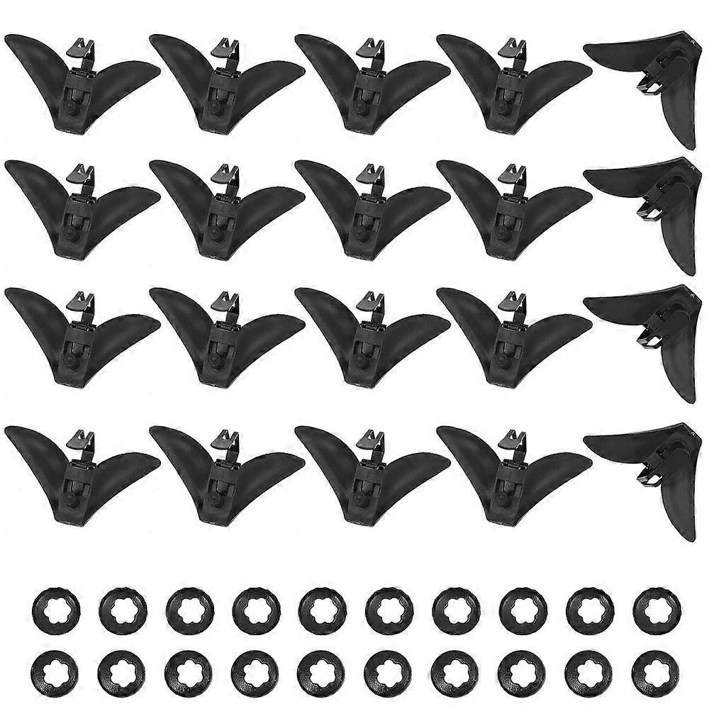 Iron Tie Clips with Plastic Fixed Collar Black 30x54x19mm 2 bags/set