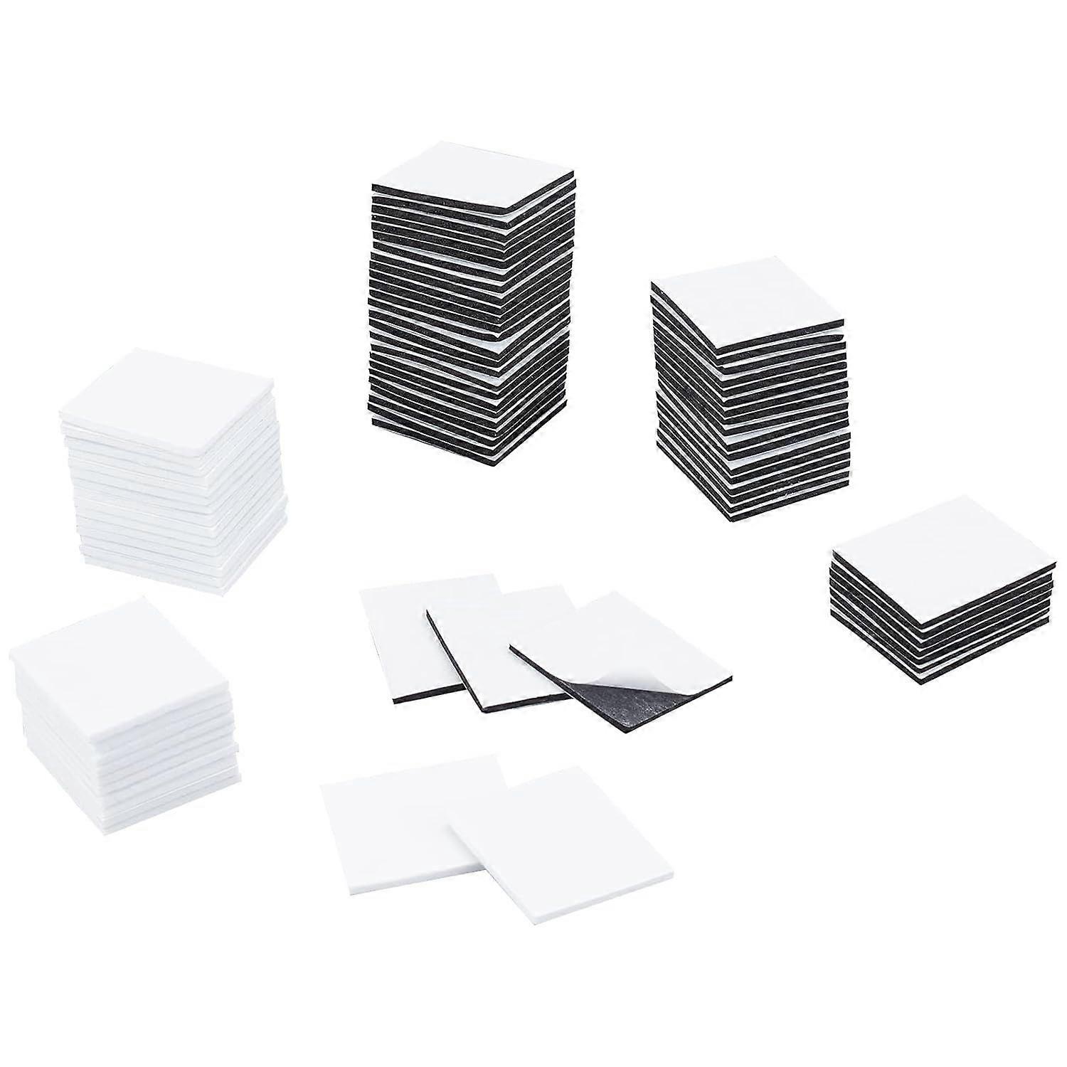 200 Pcs Double Sided Foam Tape Rectanglar Strong Mounting Tape 2 Colors Double Sided Adhesive Tape Traceless Sticker for DIY Craft Home Office Poster