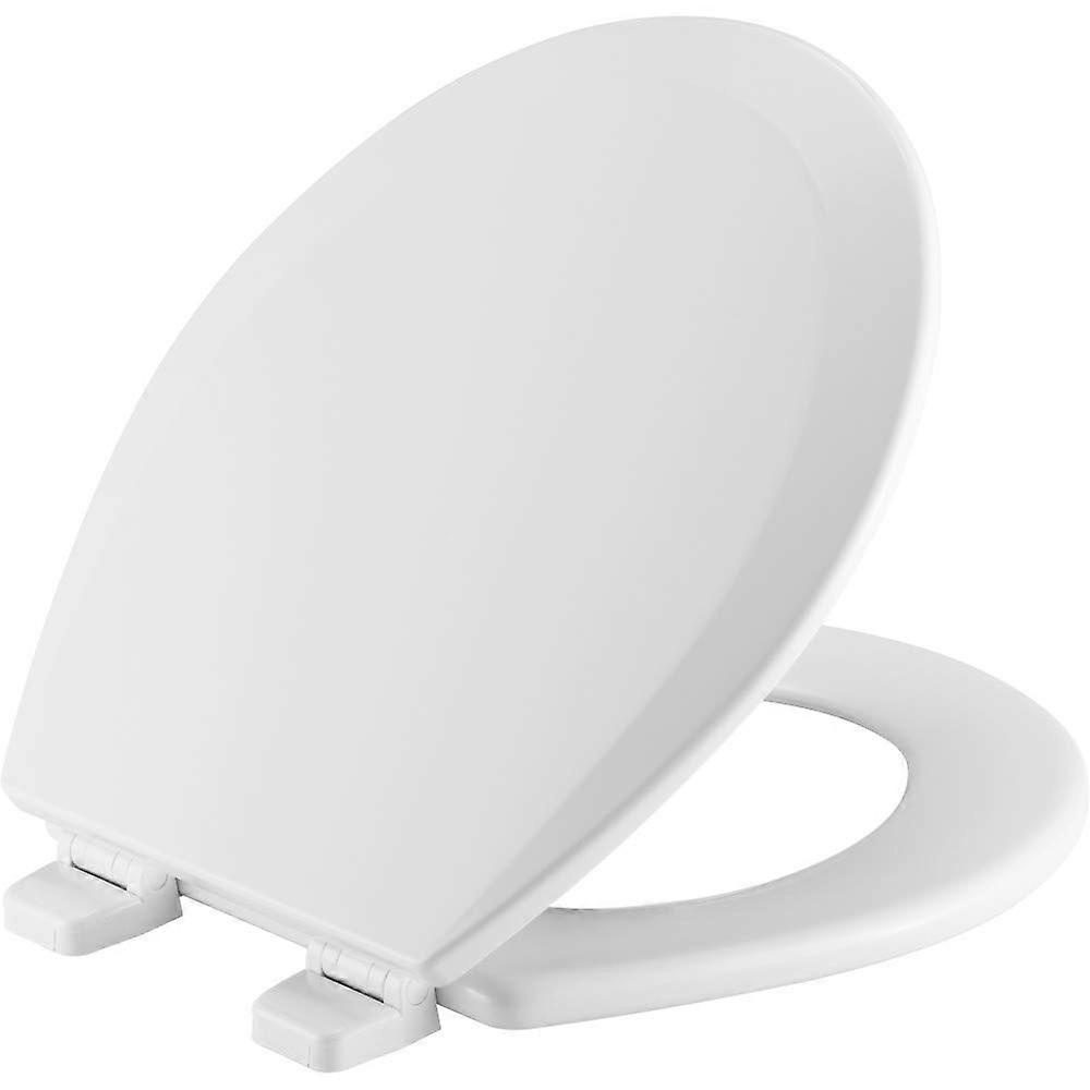 Wood Toilet Seat, Secure Hinges for Enhanced Stability, Round Design