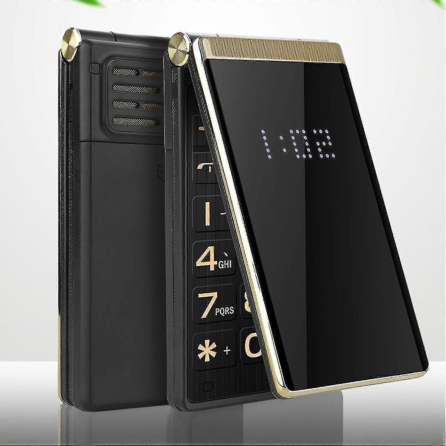 Téléphone à clapet pour personnes âgées, téléphone portable à clapet à double écran double SIM double écran à double écran compatible avec les personnes âgées w-C2