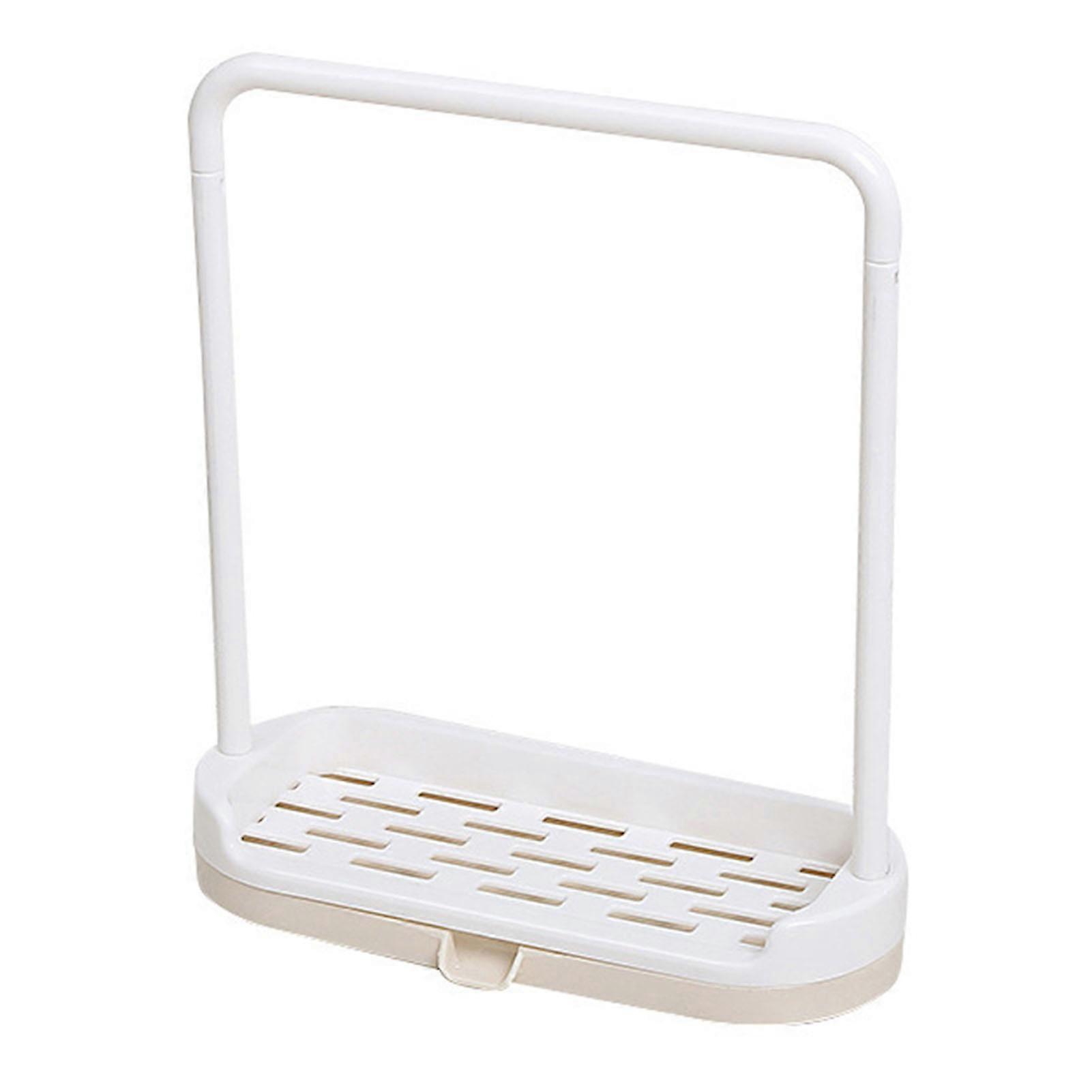 Kitchen Sink Sponge Holder Multipurpose Rag Stand Drying Rack Beige