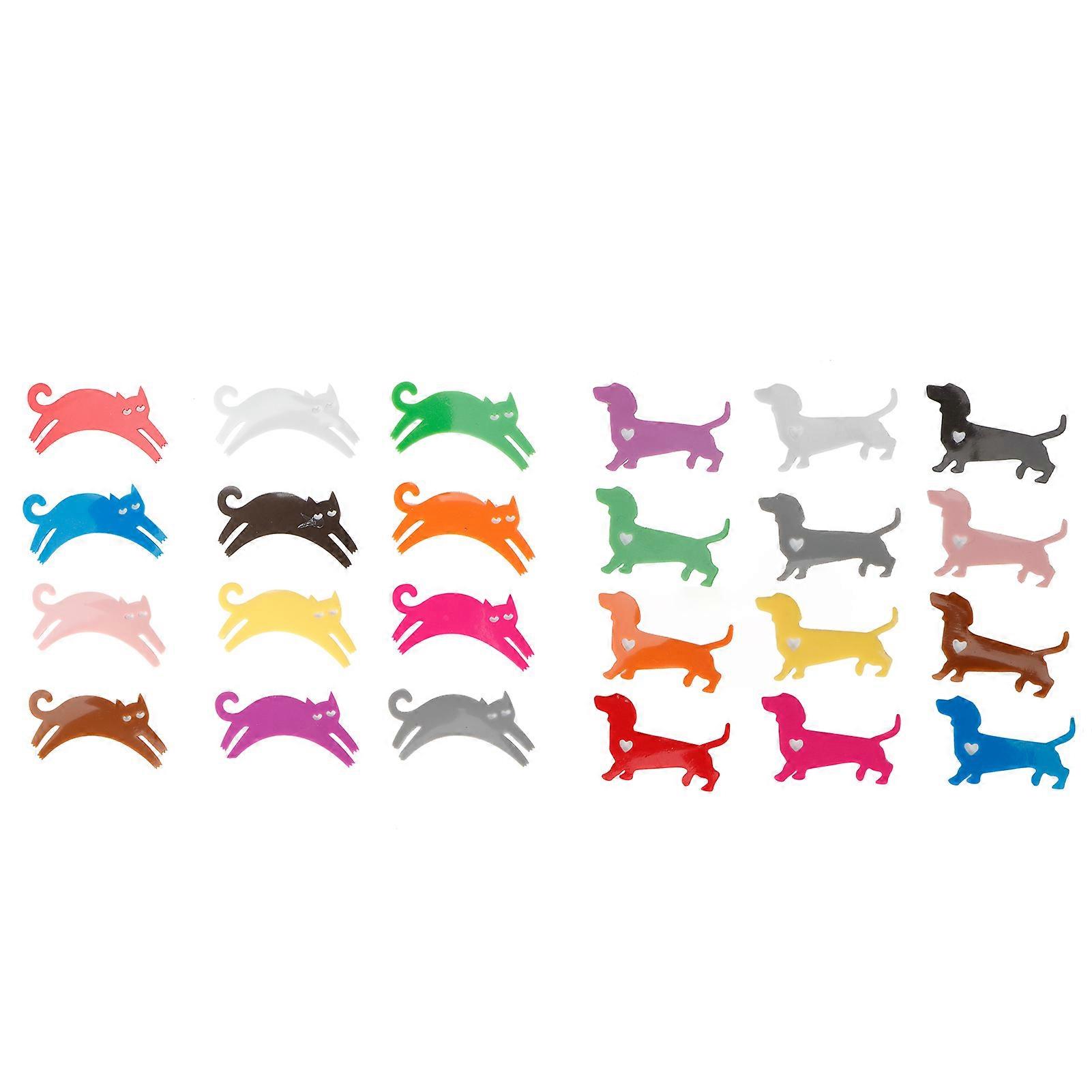 24 عبوة من علامات زجاج النبيذ المصنوعة من السيليكون ، تصميم القط الحيواني ، علامات كأس الحفلات