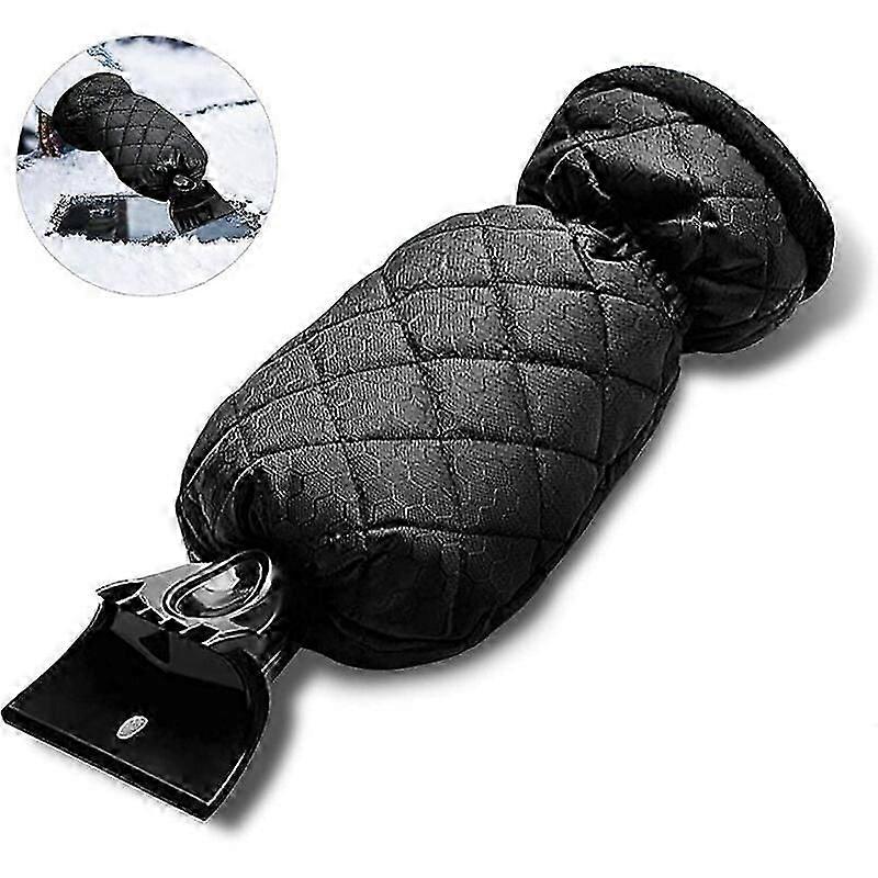 Ice Scraper with Glove, Car Window Scraper with Glove, Windshield Scraper, Heated Liner, Heavy Duty Ice Squeegee for Defrosting Windshields and Car Wi